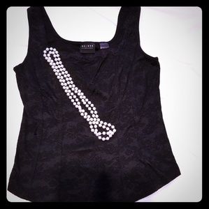 Axcess black lace look tank top